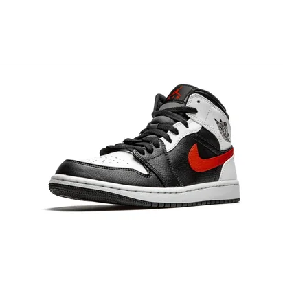 Кроссовки мужские Air Jordan 1 Mid Black/White 554724-075