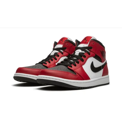 Кроссовки мужские Air Jordan 1 Mid Red/White 554724-069