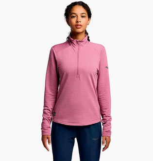 Кофта женская Saucony Triumph 3D 1/2 Zip Pink SAW800459-VLH