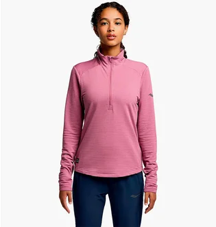 Кофта женская Saucony Triumph 3D 1/2 Zip Pink SAW800459-VLH