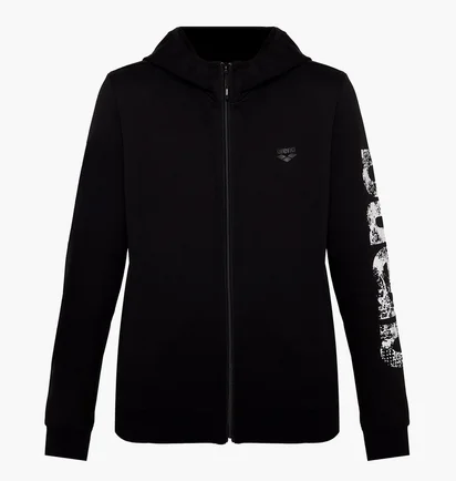 Толстовка женская Arena Brushed Hooded F/Z Jacket Black 007685-500