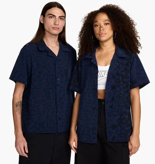 Сорочка унісекс Nike Sb Print Bowler Short-Sleeve Button-Down Skate Shirt Blue FN2595-410