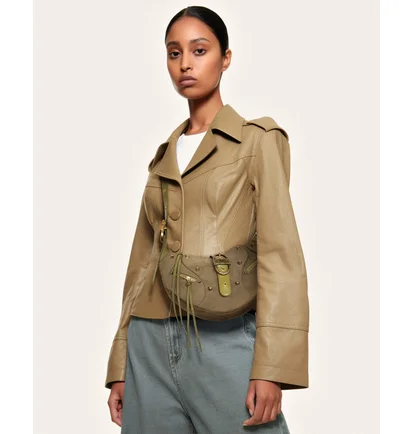 Сумка жіноча JW PEI Tessa Suede Shoulder Bag Olive BB2023BG70151JWP