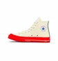 Кеды унисекс Comme des Garcons Play X Chuck 70 High Shoes Egret/Red Beige A01794C
