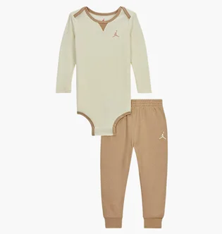 Спортивний костюм дитячий Air Jordan Rib Nep Bodysuit Set Beige/Brown 65D683-X0L