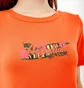Футболка женская AUSTRALIAN Logo Flowers Tee Jersey V Orange LSDTS0027-119