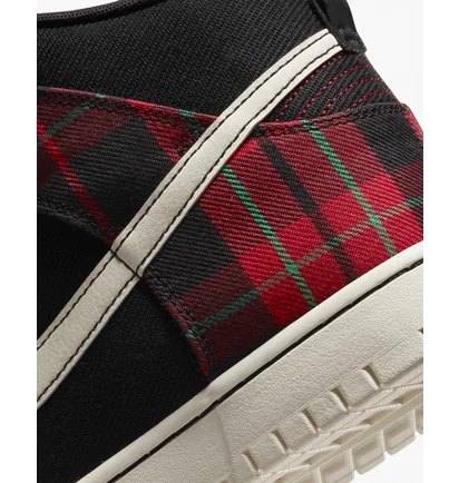 Кросівки чоловічі Nike Dunk High Retro Se Plaid Casual Shoes Black/Red Dv0826-001