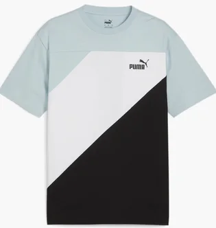 Футболка чоловіча Puma Power Colorblock Tee Light Blue/Black 678929-22