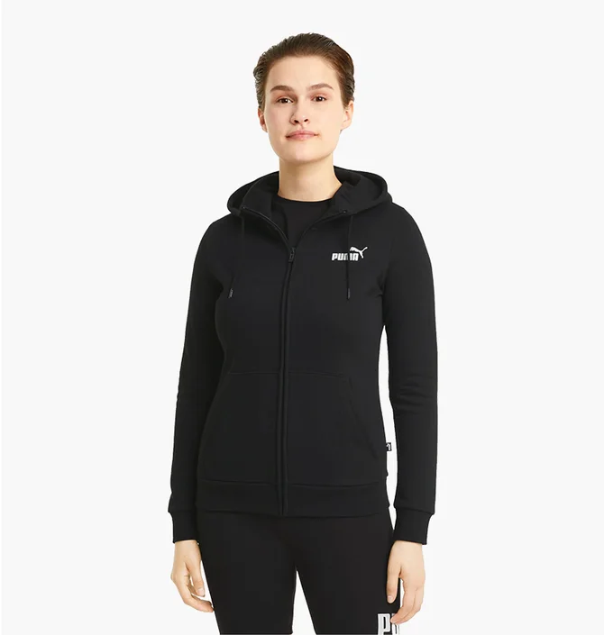Толстовка женская Puma Essentials Full-Zip Hoodie Black 586811-01