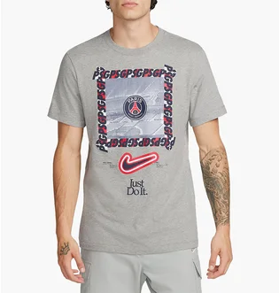 Футболка мужская Nike T-Shirt Psg M Nk New Dna Tee Grey FD1090-010