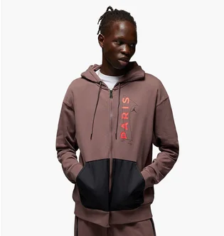 Толстовка чоловіча Air Jordan X Paris Saint-Germain Full Zip-Fleece Hoodie Brown Dn6150-291