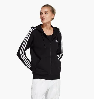 Кофта женская Adidas Essentials 3-Stripes French Terry Regular Full-Zip Hoodie Black Ic8769