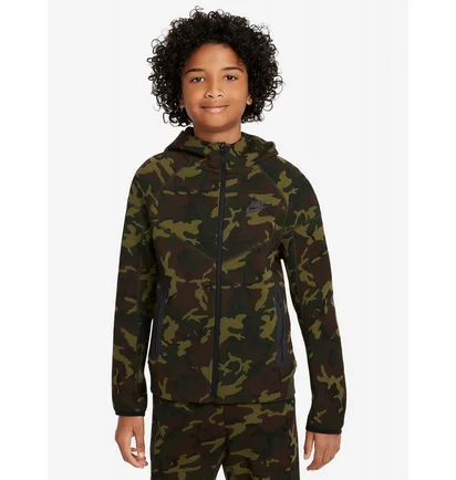 Спортивный костюм детский Nike Sportswear Tech Fleece Camo/Green FN9118-010__FN9120-010