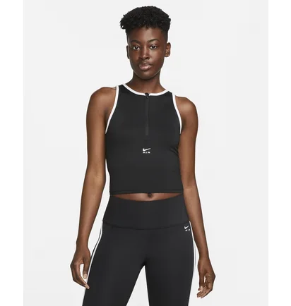 Майка женская Nike Air Dri-Fit WomenS 1/2-Zip Running Tank Top Black FB7624-010