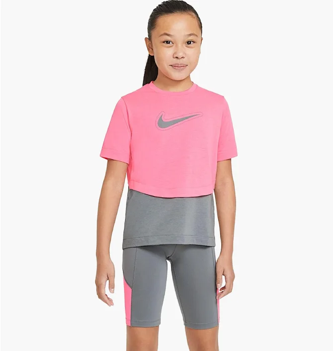 Футболка детская Nike Dri-Fit Trophy Ss Top Pink/Grey DA1096-675