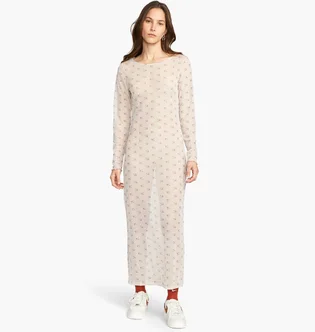 Платье женское Nike Nsw Air Aop Mesh Ls Dress Beige DV8249-292