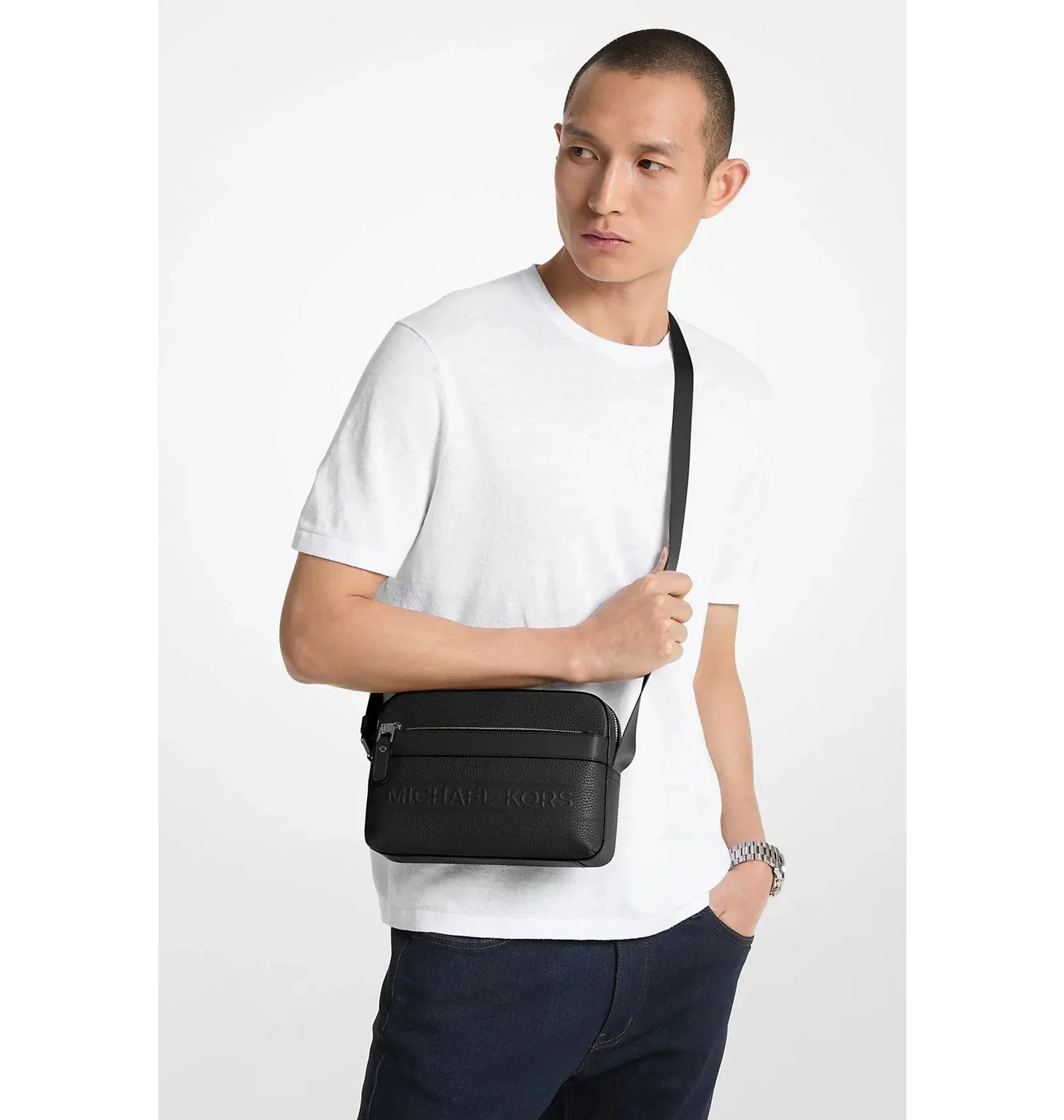 ᐉ Сумка чоловіча Michael Kors Hudson Black 33T4LHDC5L - придбати