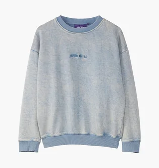 Свитшот мужской Fucking Awesome Little Stamp Snow Wash Light Blue PN20073