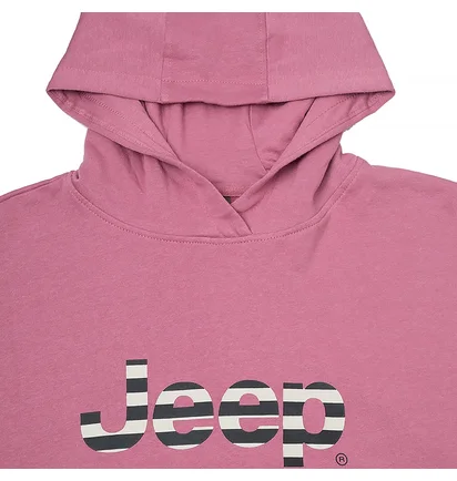 Худи мужское Jeep Hooded Cropped Sweatshirt Striped Print Pink O102609-P490