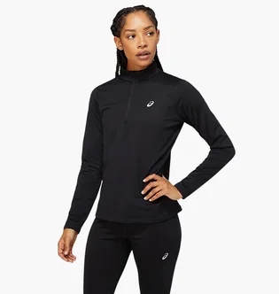 Лонгслив женский Asics Core Ls 1/2 Zip Winter Top Black 2012C343-001