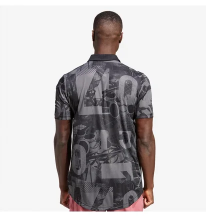 Поло мужское Adidas Club Graphic Polo Grey HS3242