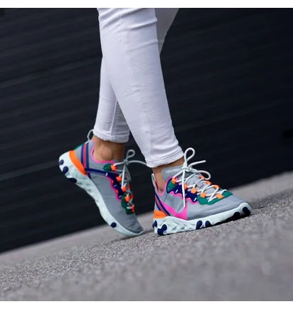 Кроссовки женские Nike React Element 55 Wolf Grey Fuchsia Bq2728-006