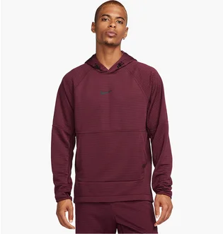 Худі чоловіче Nike Pro Dri-Fit Fleece Fitness Pullover Bordo DV9821-681