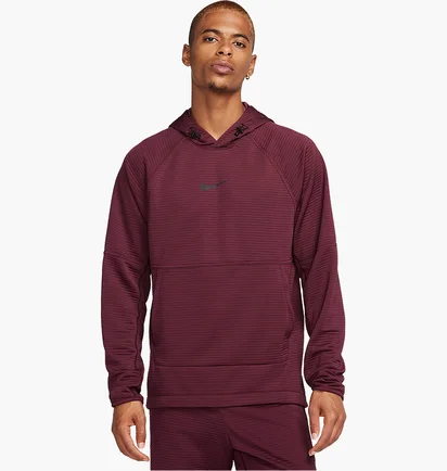 Худі чоловіче Nike Pro Dri-Fit Fleece Fitness Pullover Bordo DV9821-681