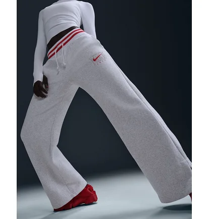 Штаны женские Nike W Phnx Flc Hr Gx Wide White HJ0909-010