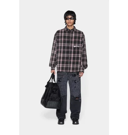 Рубашка мужская Ksubi Картата Vulture Flannel Ls Shirt Plum Multi MSP26SH009