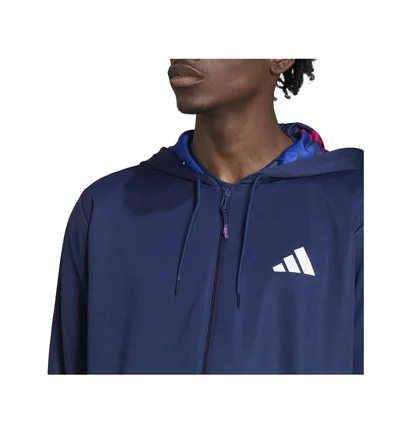 Толстовка мужская Adidas Train Essentials Seasonal Training Full-Zip Jacket Blue IB8139