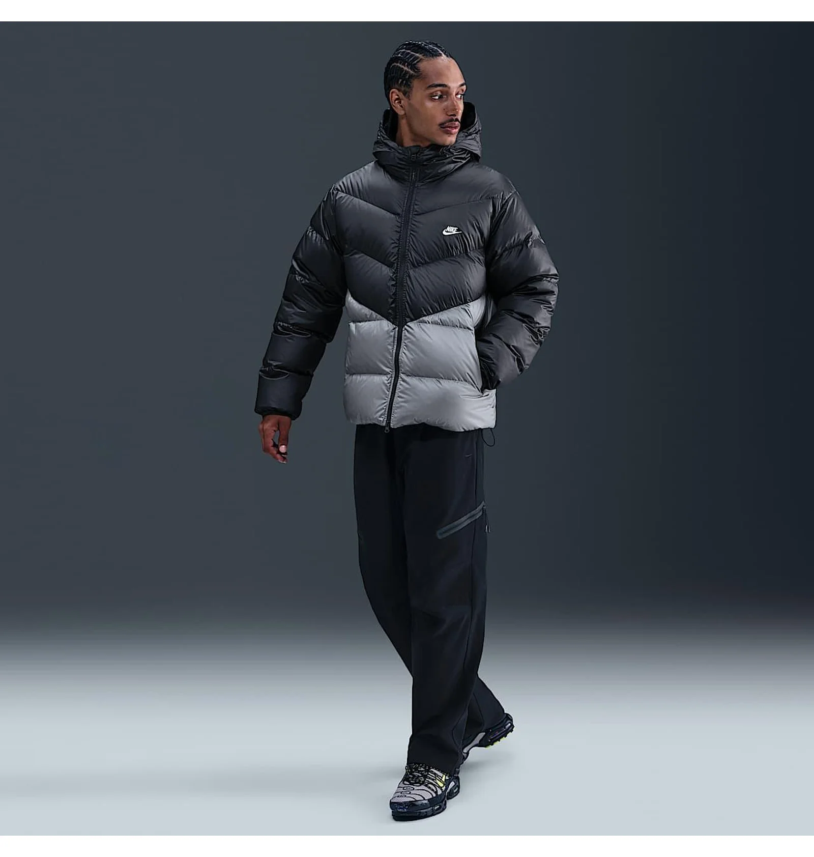 ᐉ Пуховик мужской Nike Nk Windrunner Stmnt Dwn Jkt Grey HQ7790
