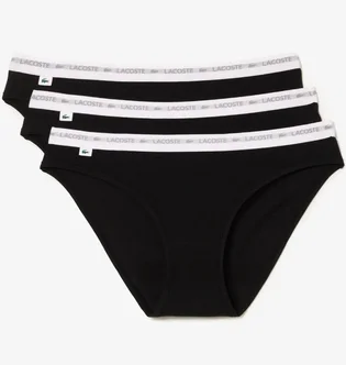 Трусики жіночі Lacoste Stretch Cotton Briefs (3 шт) Black 8F1338031
