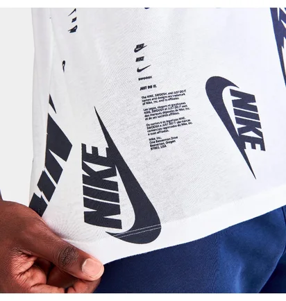 Футболка мужская Nike Sportswear All-Over Futura Print Short-Sleeve T-Shirt White Dr7817-100