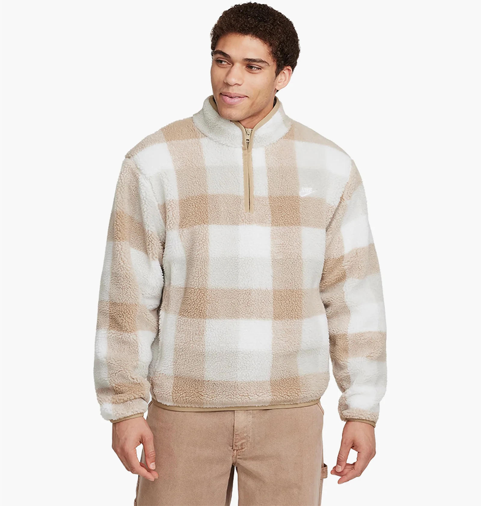 ᐉ Кофта мужская Nike Club Winterized Half-Zip Beige/White FZ0896