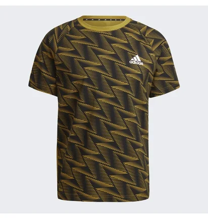Футболка чоловіча Adidas Designed For Gameday Travel Tee Yellow/Black Hn9098