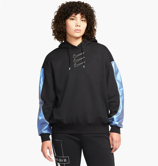 Худі жіноче Nike W Nsw Flc Gx Hoodie Opal Black/Blue DD5133-010
