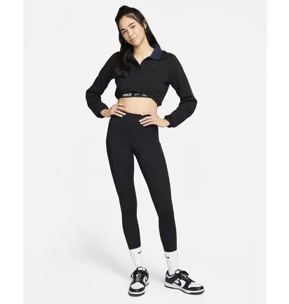 Леггинсы женские Nike One High-Waisted 7/8 Leggings With Pockets Black FN3241-010