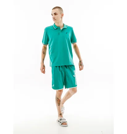 Поло мужское AUSTRALIAN 2-Stripe Pique Polo Turquoise LSUPO0005-913