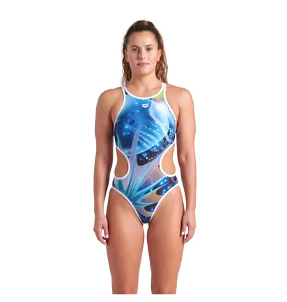 Купальник женский Arena One Print Swimsuit Tech Back Blue 008835-150