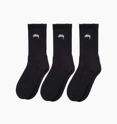 Носки мужские Stussy Small Stock Crew (3 шт) Black 138775-BLACK