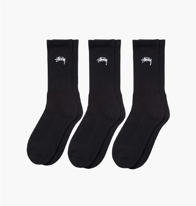 Носки мужские Stussy Small Stock Crew (3 шт) Black 138775-BLACK