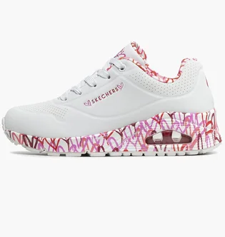 Кросівки жіночі Skechers Uno Loving Love White 155506-WRPK