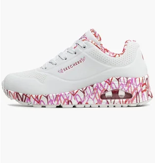 Кроссовки женские Skechers Uno Loving Love White 155506-WRPK