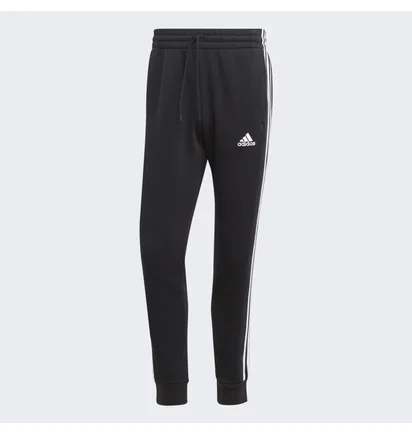 Штаны мужские Adidas Essentials Fleece 3-Stripes Tapered Cuff Black IB4030