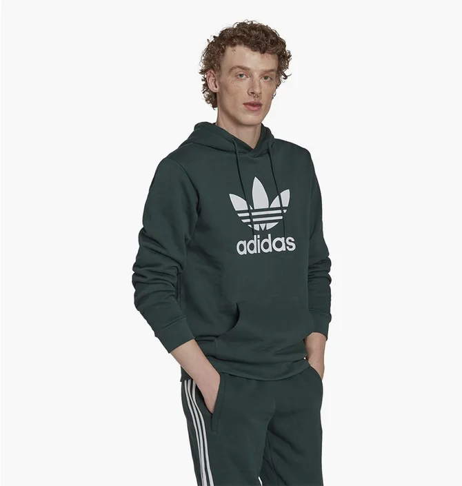 Худи мужское Adidas Adicolor Classics Trefoil Hoodie Green Hk7270