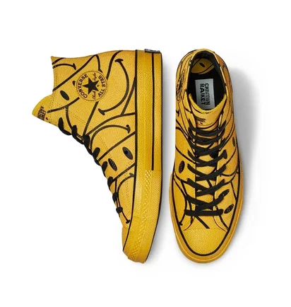 Кеди унісекс Converse X Chinatown Market Chuck 70 Hi Yellow Smiley Yellow 171254C