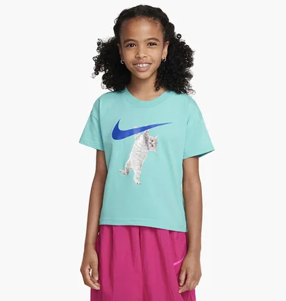 Футболка детская Nike G Boxy Hang In There Turquoise FZ5538-300