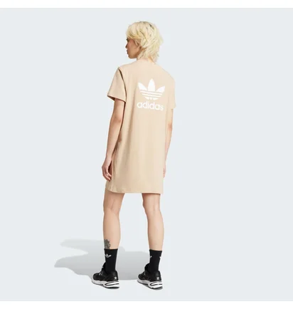 Платье женское Adidas Adicolor Trefoil Dress Beige IY2206