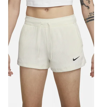 Шорты женские Nike Sportswear WomenS High-Waisted Ribbed Jersey Shorts White DV7862-133